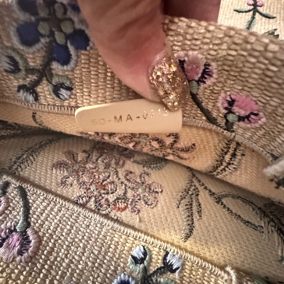 Dior Cream Floral Tote Bag with Bamboo Handle - Picture 12 of 12